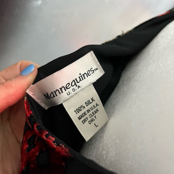 Vintage silk maxi goth gown - Picture 2 of 4